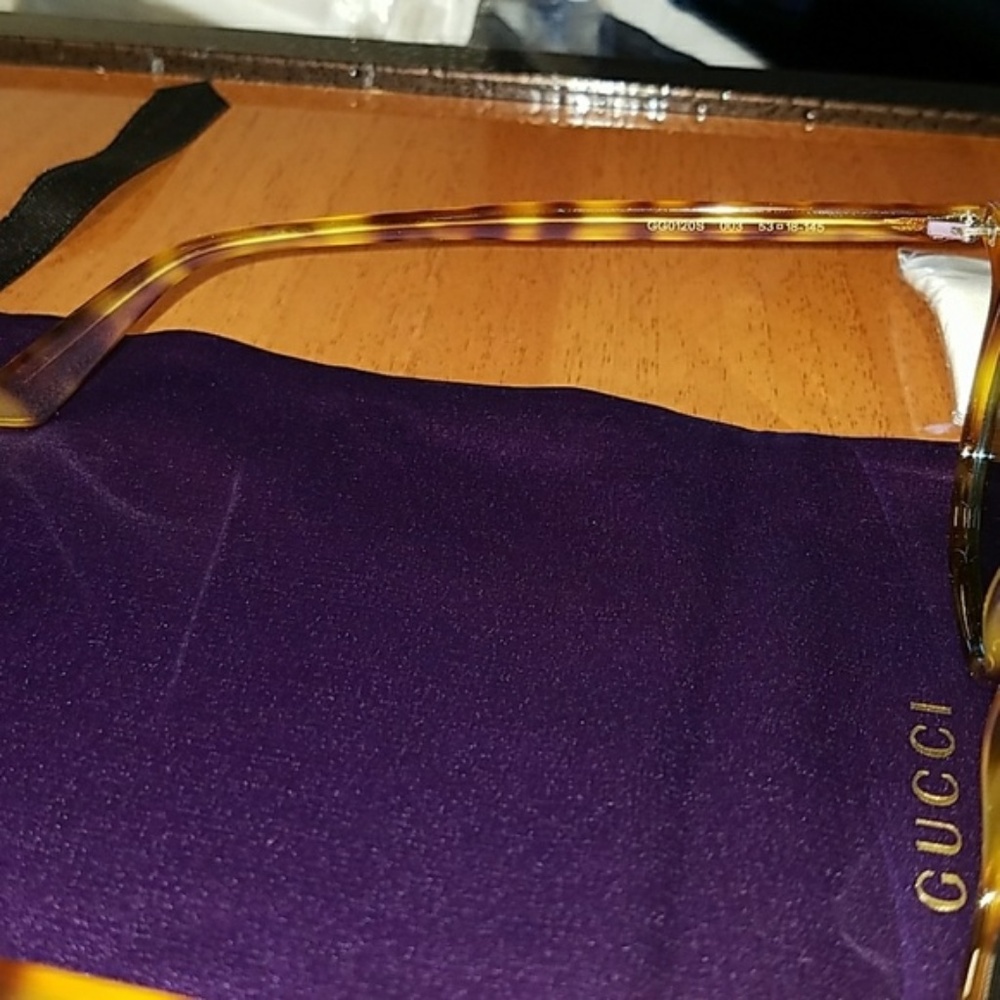 NWT Authentic Gucci Avana/Blue Sunglasses - Picture 6 of 6